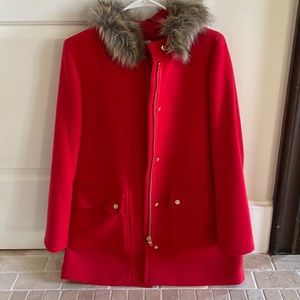 J Crew Chateau Parka Coat with Hood and Zipper